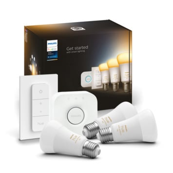 Philips Hue White Ambiance Starter Pack E27 avec 3 lampes, variateur + Bridge