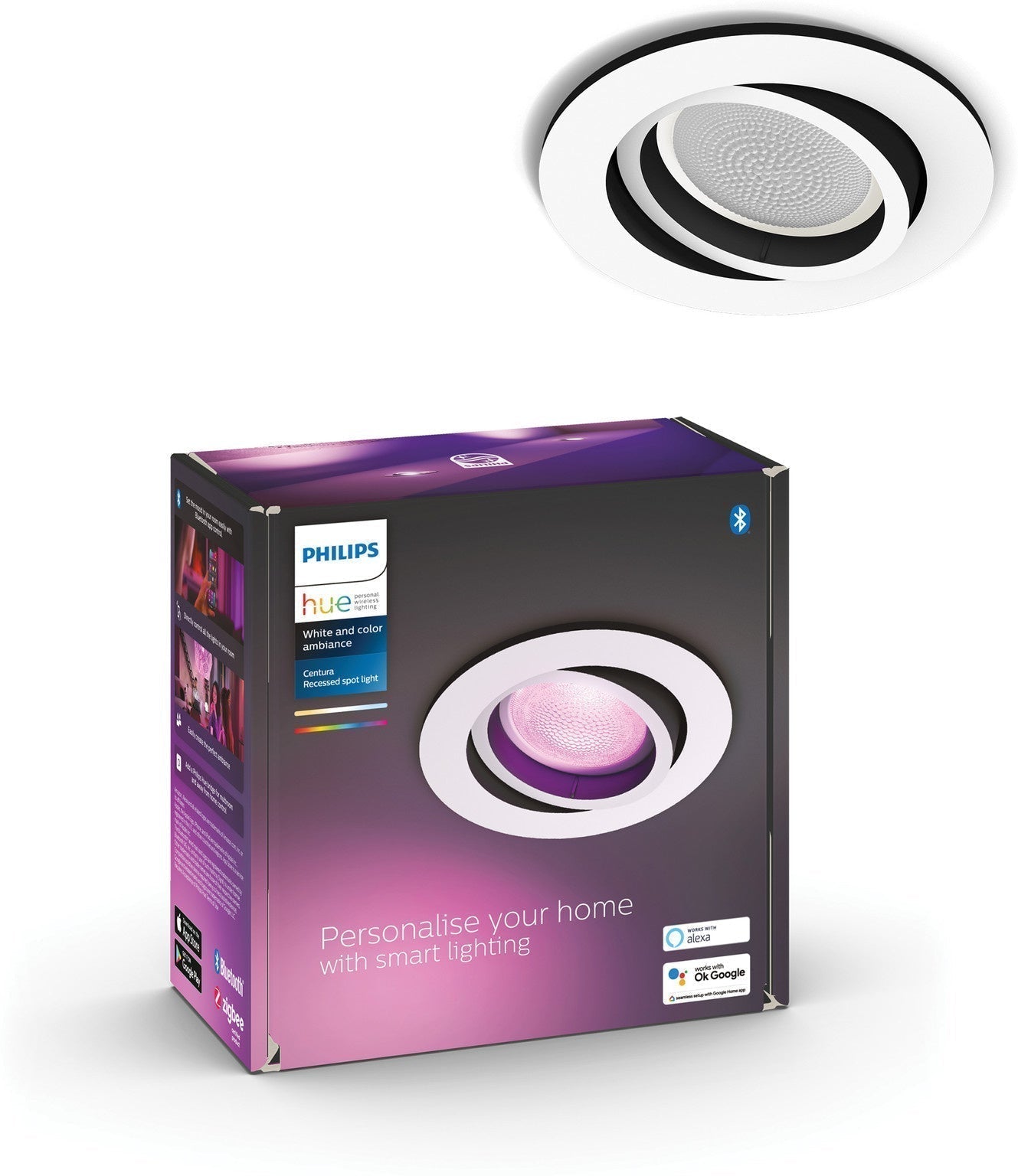 Philips Hue Centura Einbaustrahler White &amp; Color rund Weiß 1er-Pack