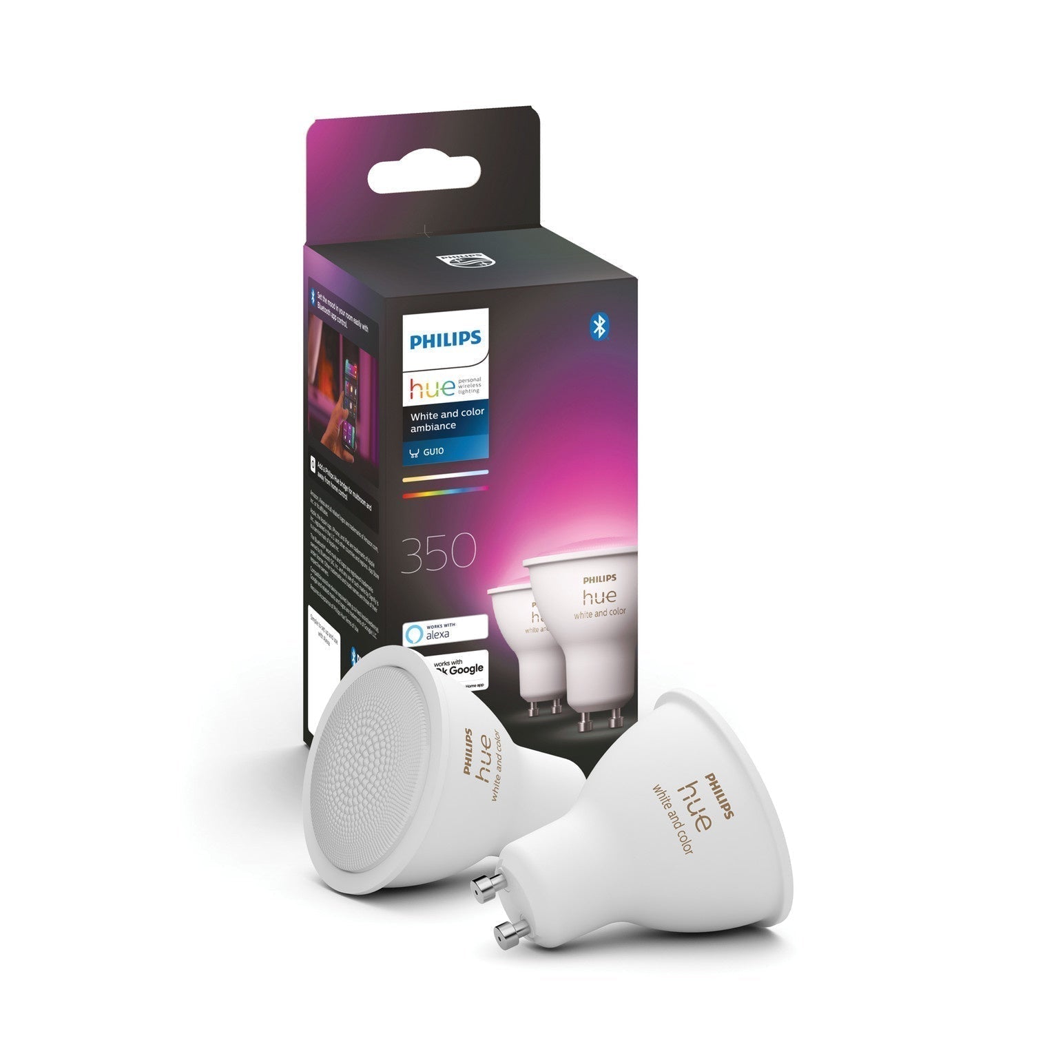 Pack Duo Philips Hue Blanc et Couleur GU10