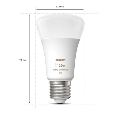 Pack Duo Philips Hue Blanc et Couleur E27 800lm