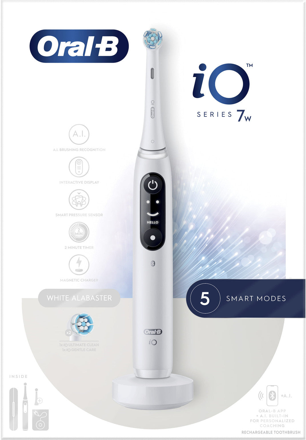 Oral-B iO Series 7w Weiß mit zusätzlichem Bürstenkopf