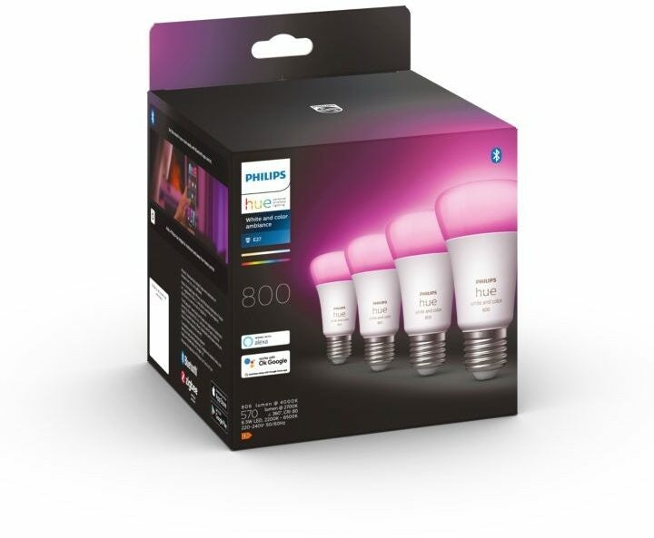 Philips Hue White and Color Ambiance E27 800 Lumen Bluetooth (4er-Pack)