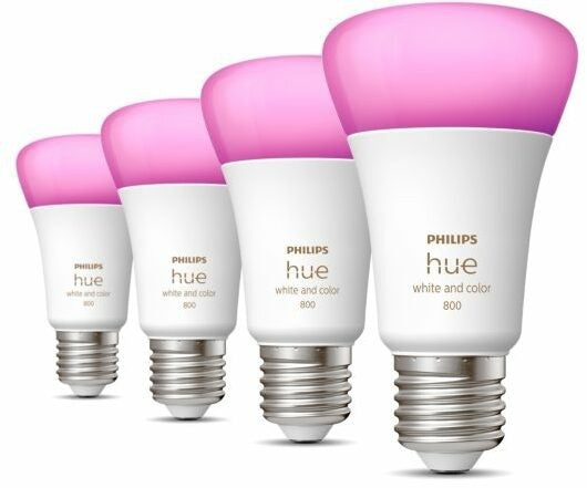 Philips Hue White and Color Ambiance E27 800 lumens Bluetooth (paquet de 4)