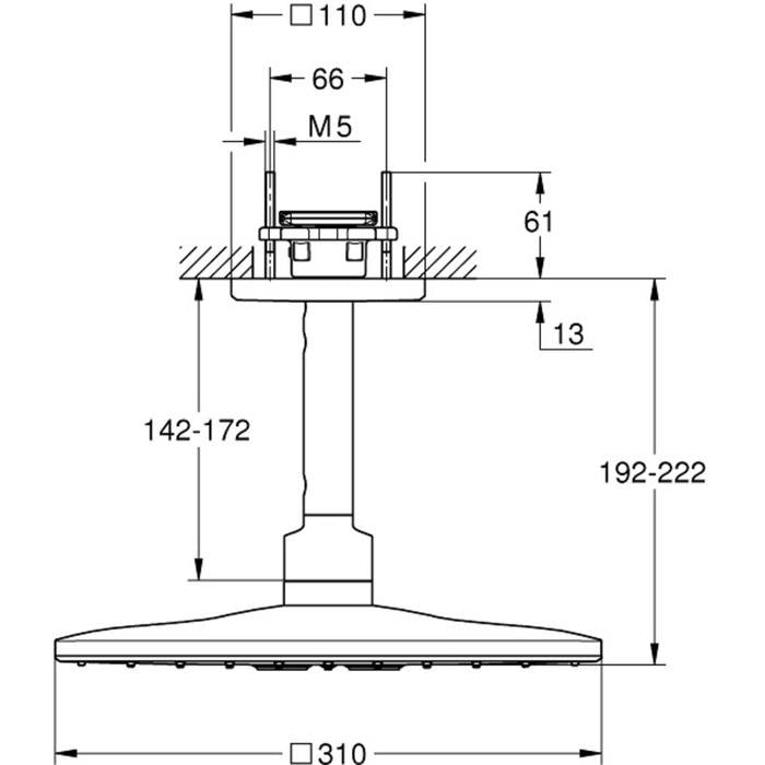 Grohe Rainshower 310 Smartactive Kopfbrauseset 31x31x22,2 cm Hartgraphit