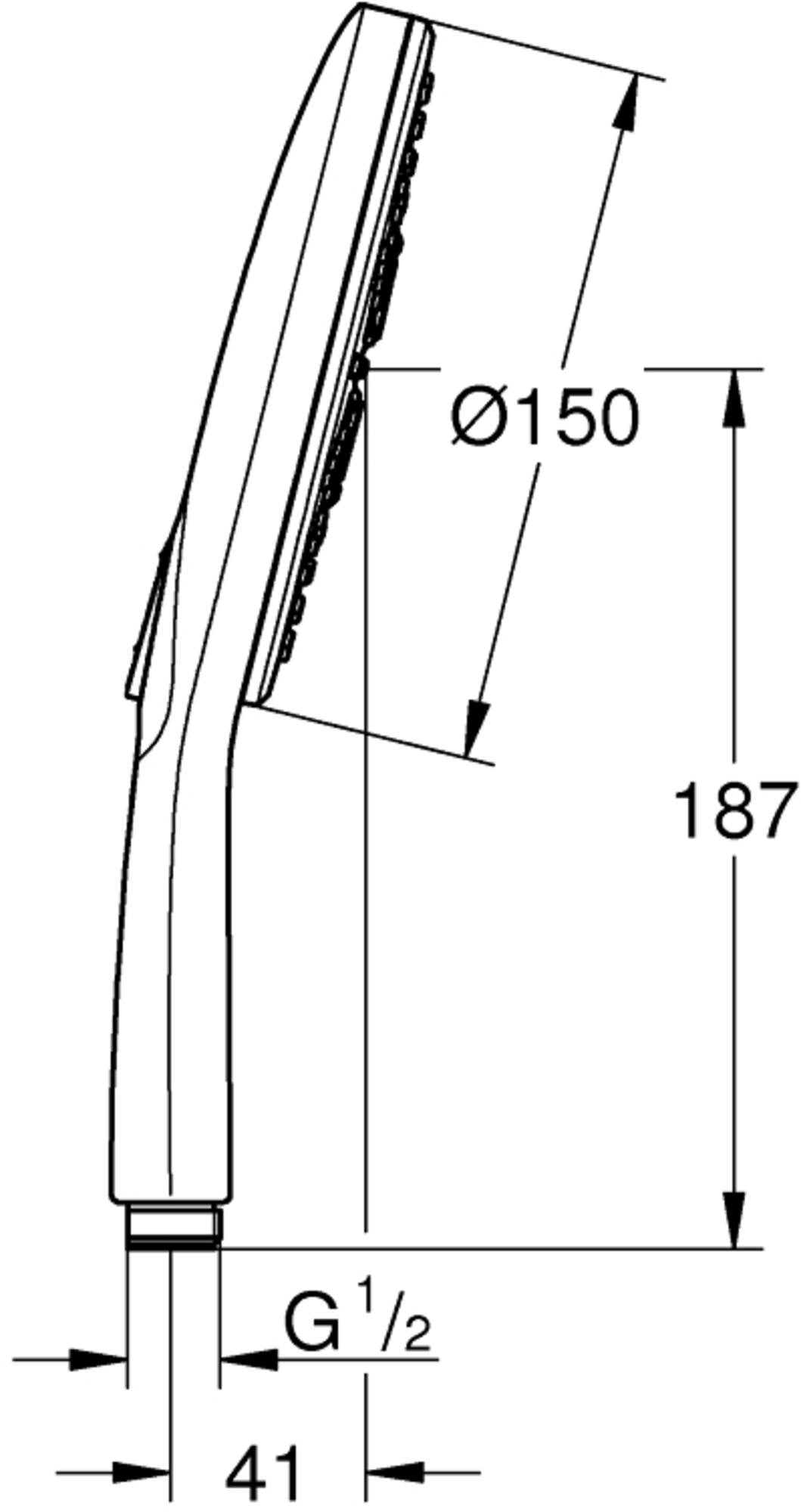 Douchette à main Grohe Rainshower SmartActive 150, 3 types de jets