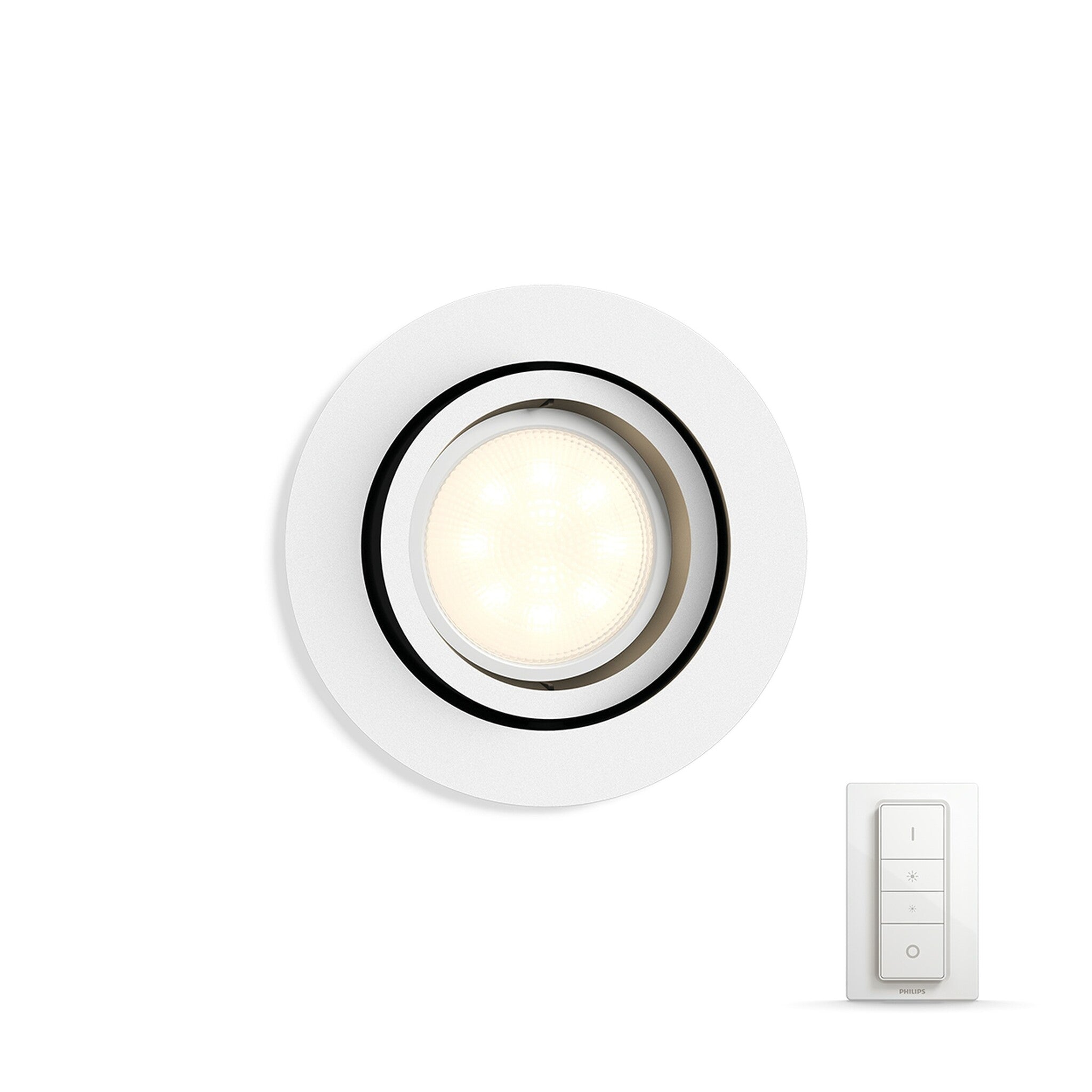 Spot encastrable Philips Hue White ambiance Milliskin avec interrupteur.