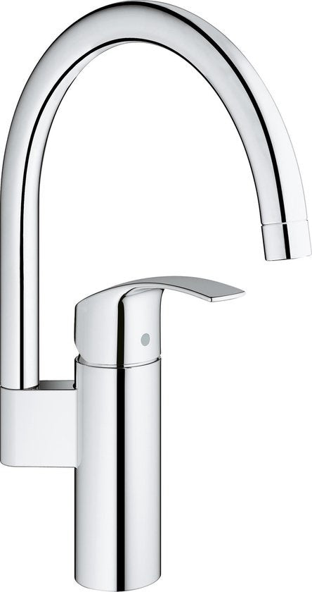 GROHE Eurosmart New Robinet de cuisine - bec en C haut pivotant - sans douchette extractible - chrome - 33202002