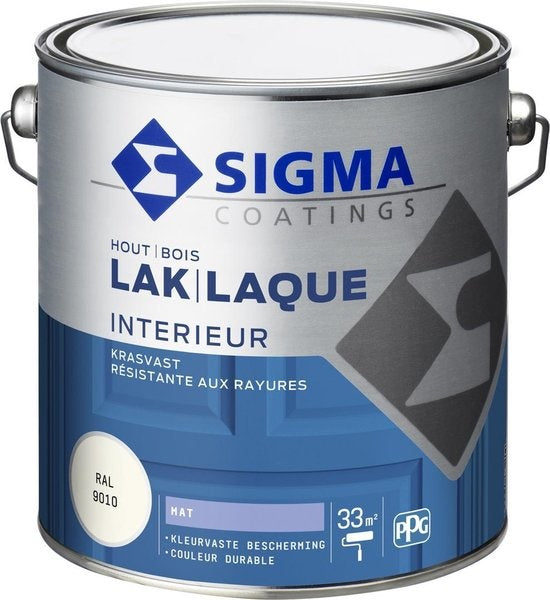 Sigma Laque Intérieur Bois Mat RAL 9010 2,5 Litres