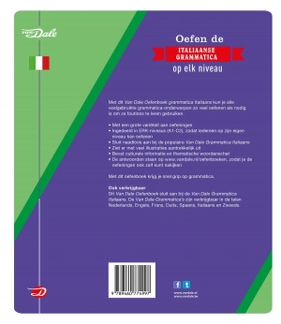 Cahier d'exercices de grammaire italienne Van Dale 