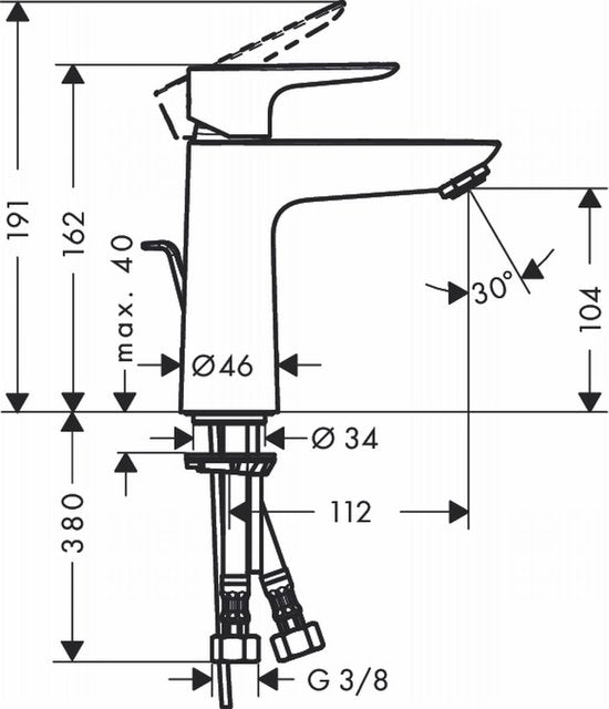 Hansgrohe Talis E 110 CoolStart Waschtischarmatur Mattschwarz