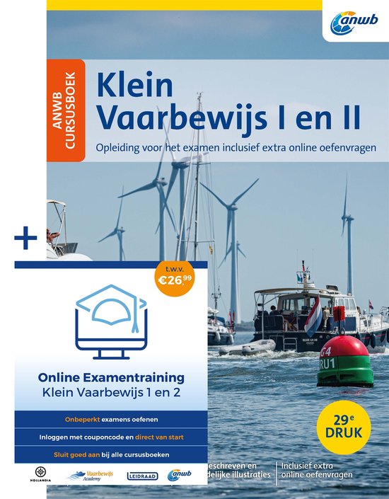 ANWB – Kursbuch für den Kleinbootführerschein I und II + Online-Prüfungstraining 