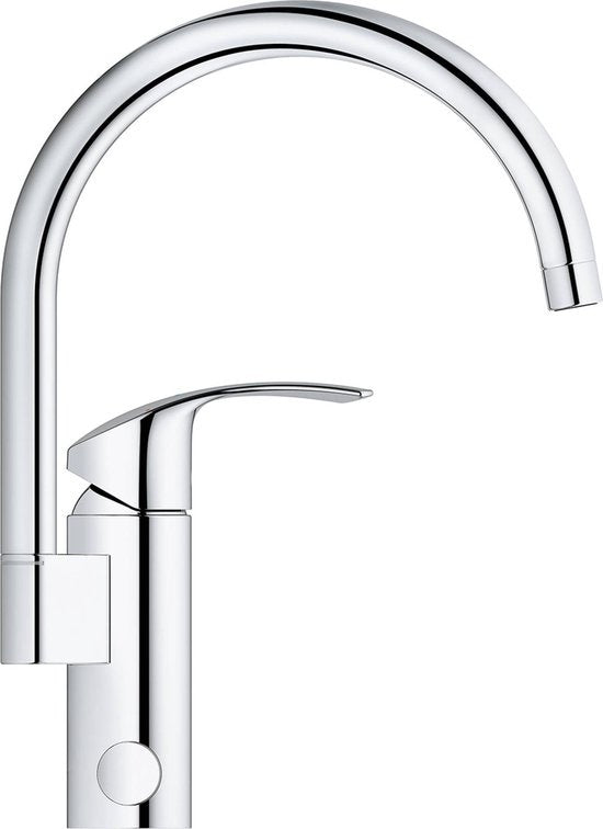 GROHE Eurosmart New Küchenarmatur – hoher schwenkbarer C-Auslauf – ohne ausziehbare Handbrause – Chrom – 33202002