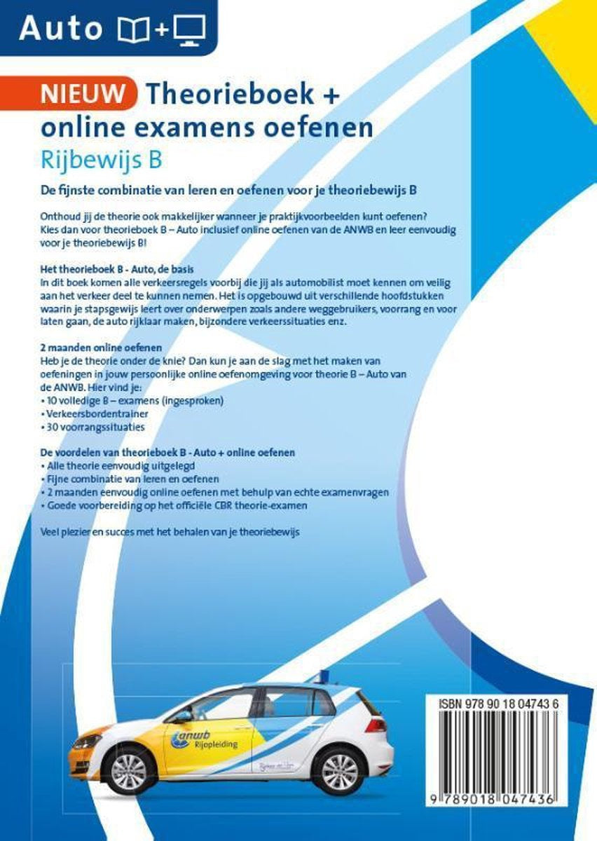 ANWB-Fahrtraining – Theoriebuch Führerschein B + Online-Prüfungen