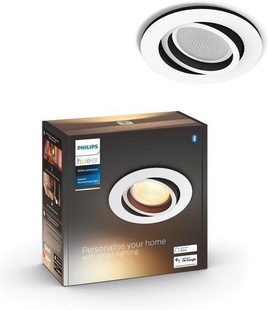 Philips Hue Milliskin Einbaustrahler White Ambiance rund Weiß 1er-Pack