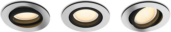 Philips Hue Milliskin spot encastrable White Ambiance rond Aluminium pack de 3