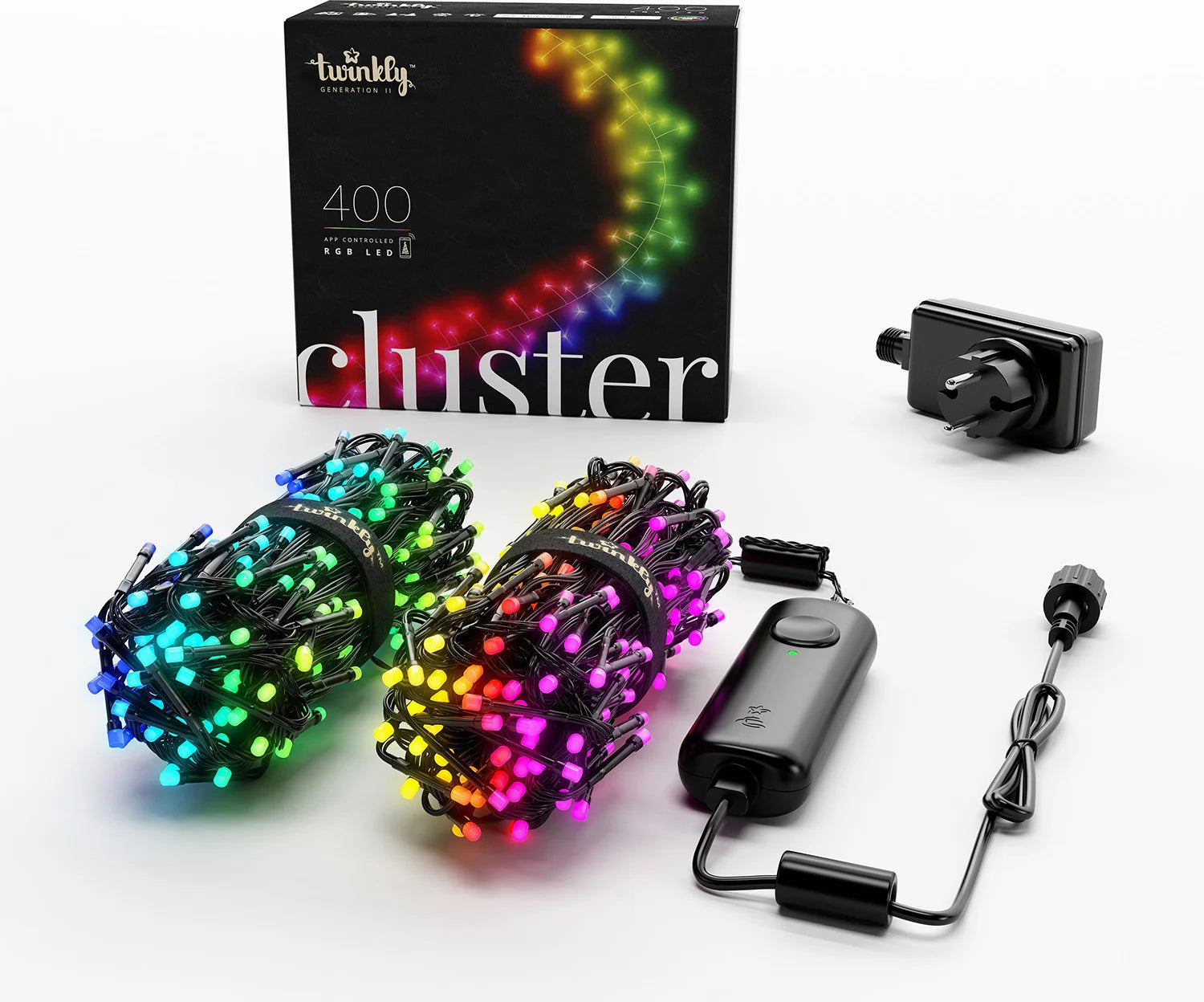 Twinkly clusterverlichting met app met 400 LED lampjes gekleurd 6 m