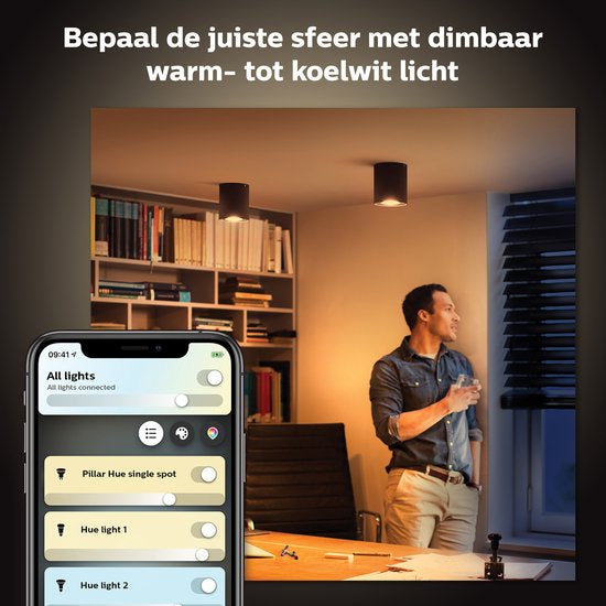 Philips Hue Pillar opbouwspot Zwart