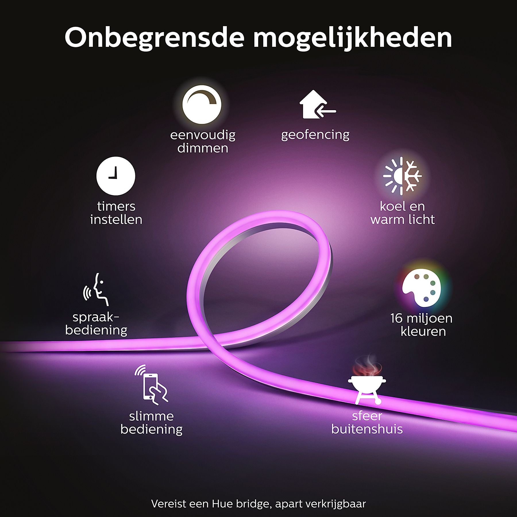 PHILIPS HUE lightstrip outdoor - wit en gekleurd licht - 5m