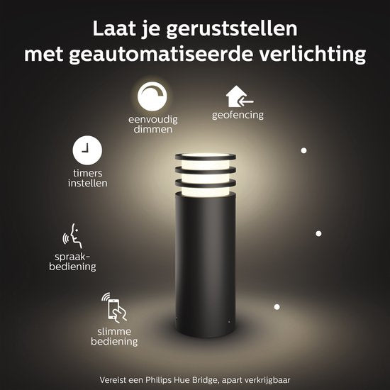 Philips Hue Outdoor Lucca sokkellamp laag