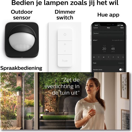 Philips Hue Outdoor Lucca sokkellamp laag