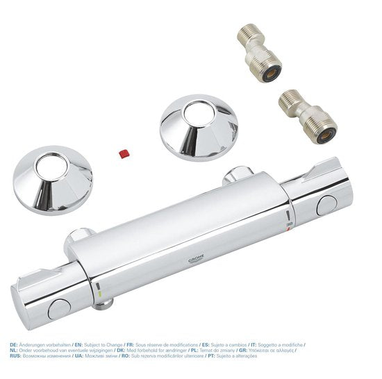 GROHE Grohtherm 800 Thermostatische Douchekraan - 15 cm - Waterbesparend - Inclusief koppelingen - Chroom