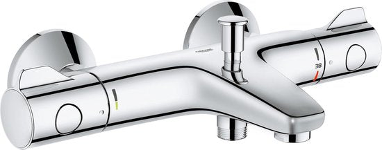 GROHE Grohtherm 800 Thermostatische Badkraan - 15 cm - Waterbesparend - Met omstelling - Inclusief koppelingen - Chroom