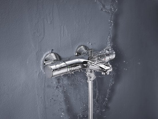 GROHE Grohtherm 800 Thermostatische Badkraan - 15 cm - Waterbesparend - Met omstelling - Inclusief koppelingen - Chroom