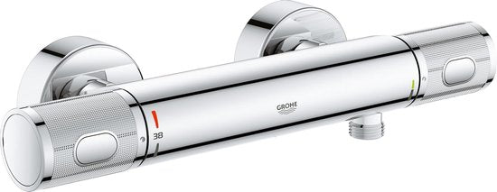 GROHE Precision Feel Thermostatische Douchekraan - 12 cm - Waterbesparend - Met CoolTouch technologie - Inclusief koppelingen - Chroom