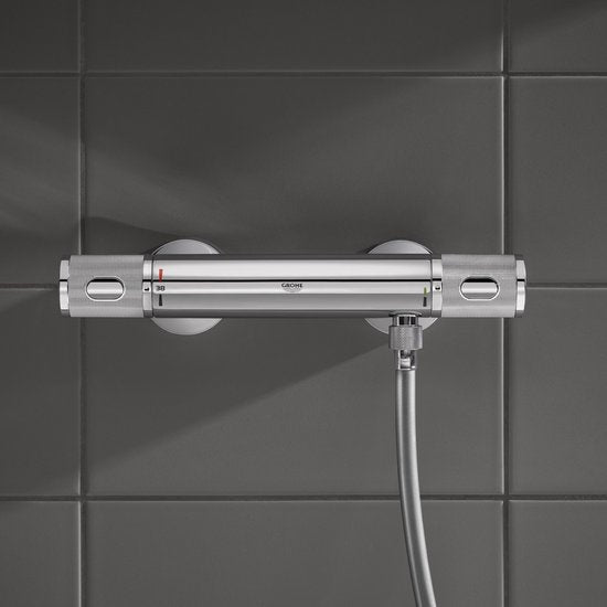 GROHE Precision Feel Thermostatische Douchekraan - 12 cm - Waterbesparend - Met CoolTouch technologie - Inclusief koppelingen - Chroom