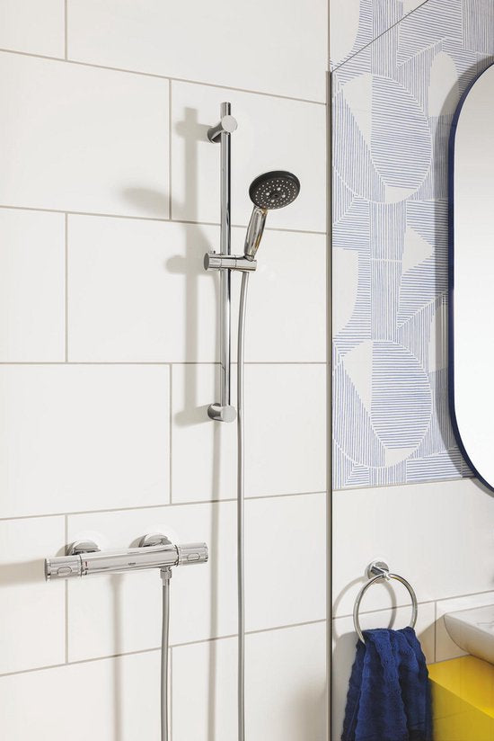 GROHE Precision Feel Thermostatische Douchekraan - 15 cm - Waterbesparend - Met CoolTouch technologie - Inclusief koppelingen - Chroom