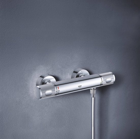 GROHE Precision Feel Thermostatische Douchekraan - 15 cm - Waterbesparend - Met CoolTouch technologie - Inclusief koppelingen - Chroom