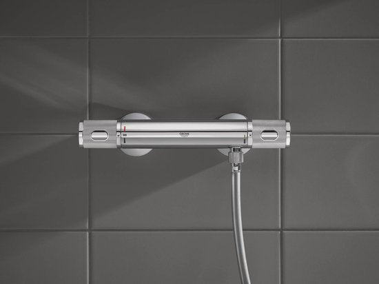 GROHE Precision Feel Thermostatische Douchekraan - 15 cm - Waterbesparend - Met CoolTouch technologie - Inclusief koppelingen - Chroom