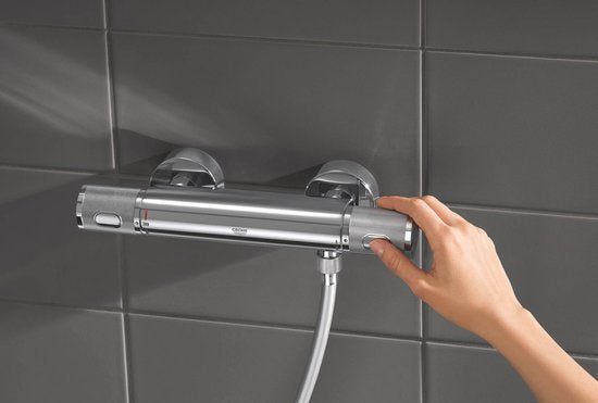 GROHE Precision Feel Thermostatische Douchekraan - 15 cm - Waterbesparend - Met CoolTouch technologie - Inclusief koppelingen - Chroom