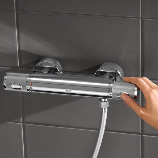 GROHE Precision Feel Thermostatische Douchekraan - 15 cm - Waterbesparend - Met CoolTouch technologie - Inclusief koppelingen - Chroom