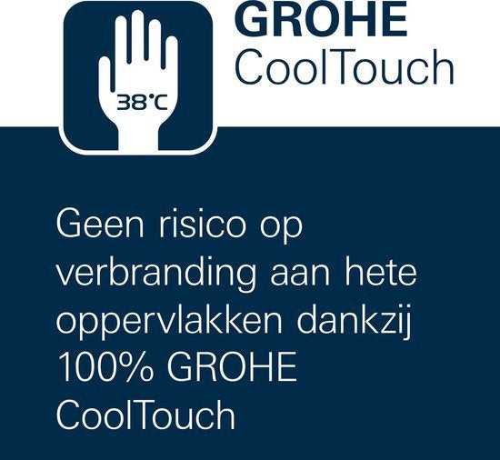 GROHE Precision Feel Thermostatische Douchekraan - 15 cm - Waterbesparend - Met CoolTouch technologie - Inclusief koppelingen - Chroom