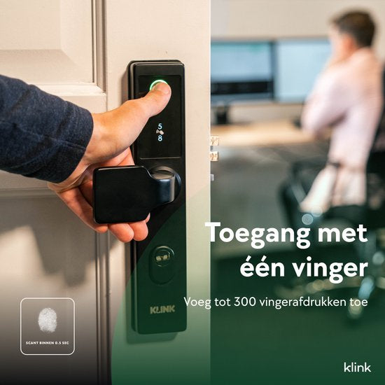 Klink Smart One Zwart- Slim Deurslot - Smart lock