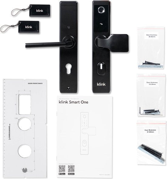 Klink Smart One Zwart- Slim Deurslot - Smart lock