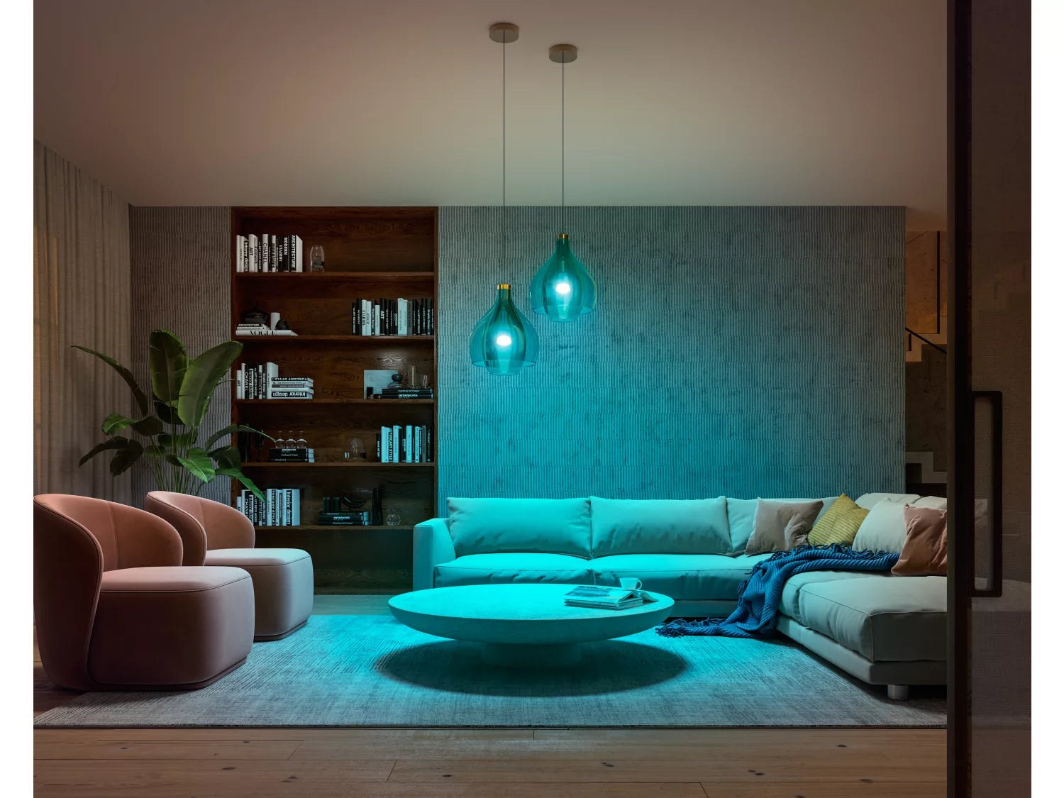 Philips Hue White and color ambiance Starterkit: 3 E27 slimme lampen (1100) + smart button