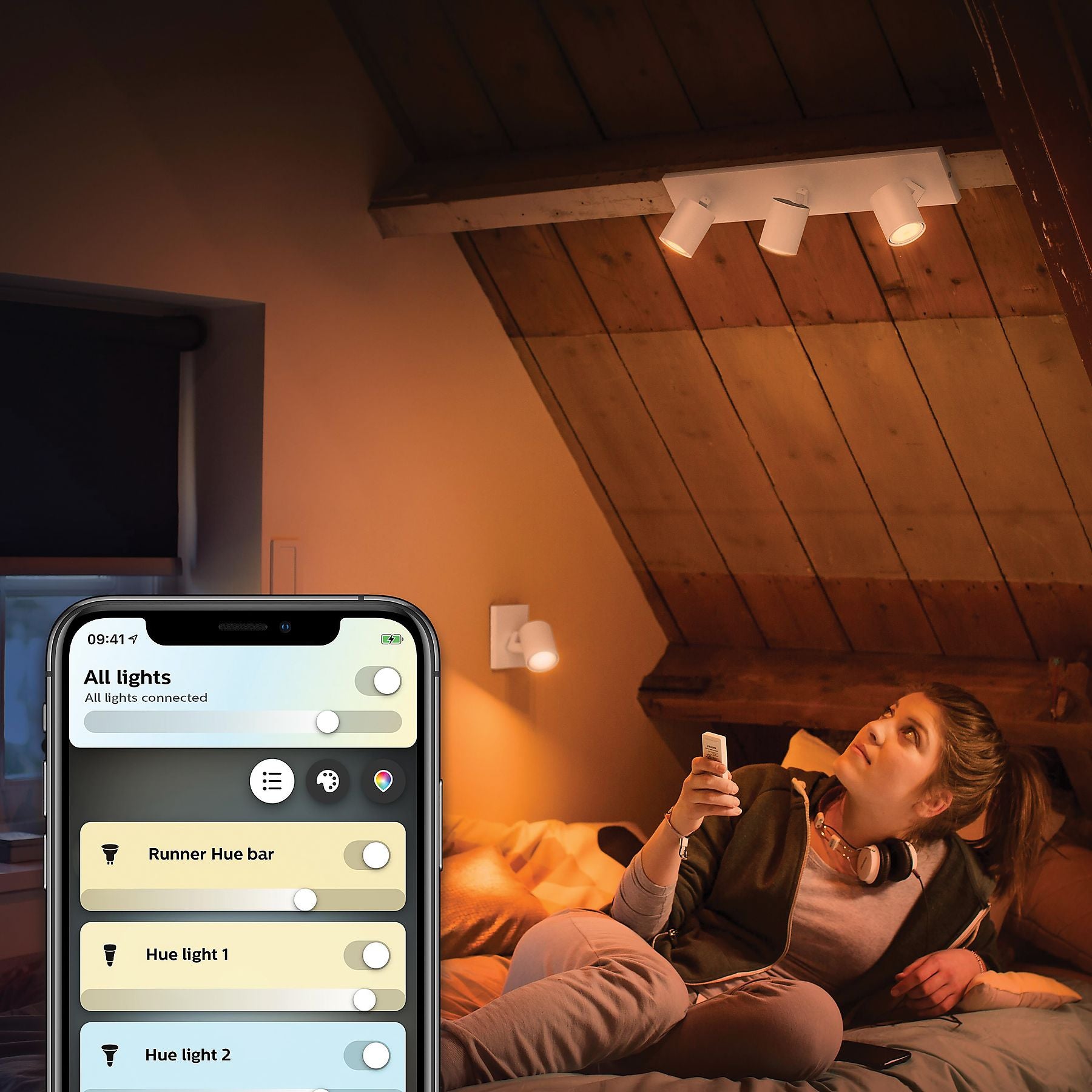 Philips Hue Runner 3-Spot opbouwspot White Ambiance Wit + dimmer