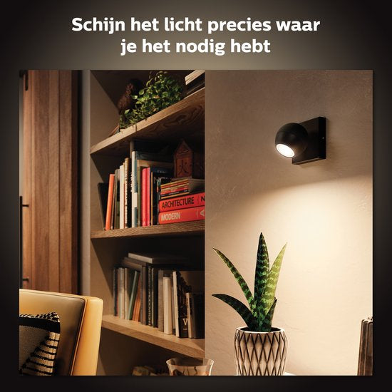 Philips Hue opbouwspot Buckram zwart GU10 5W met Dimmer switch