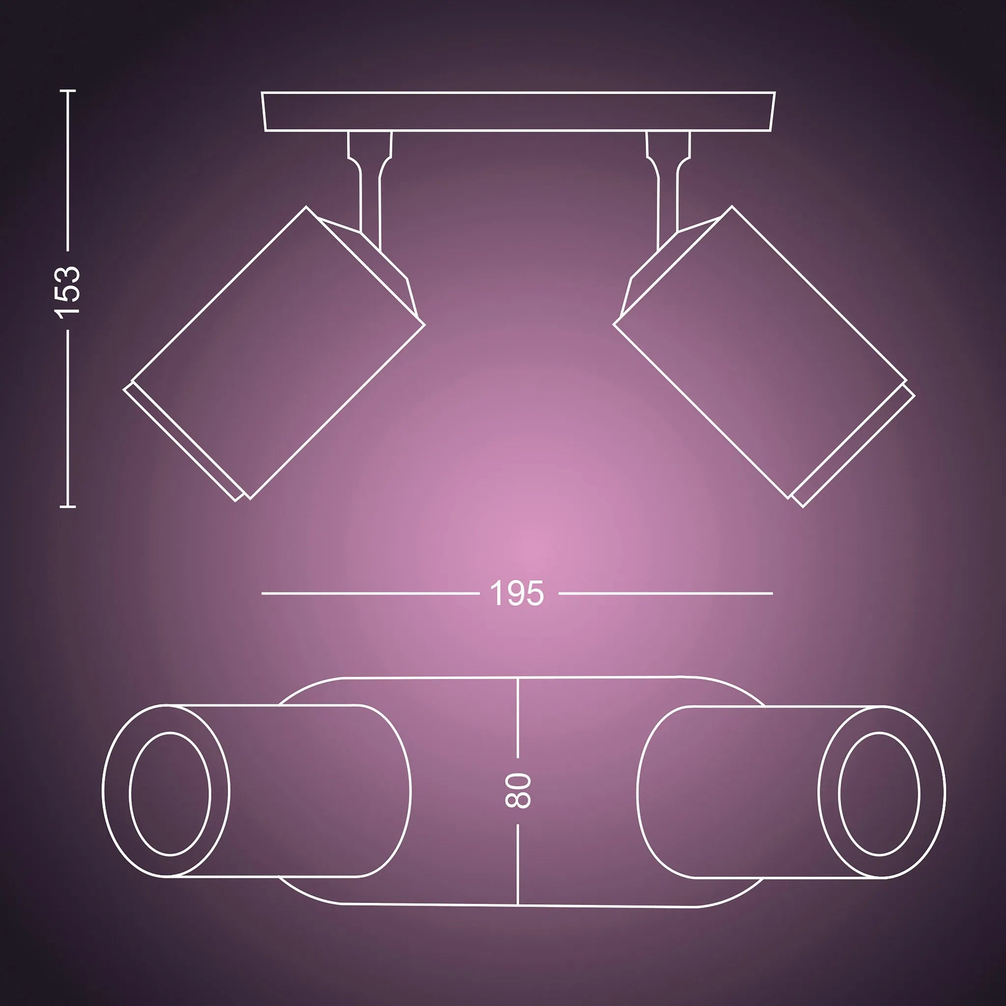 Philips Hue Fugato Opbouwspot White and Color - Zwart - 2-spots