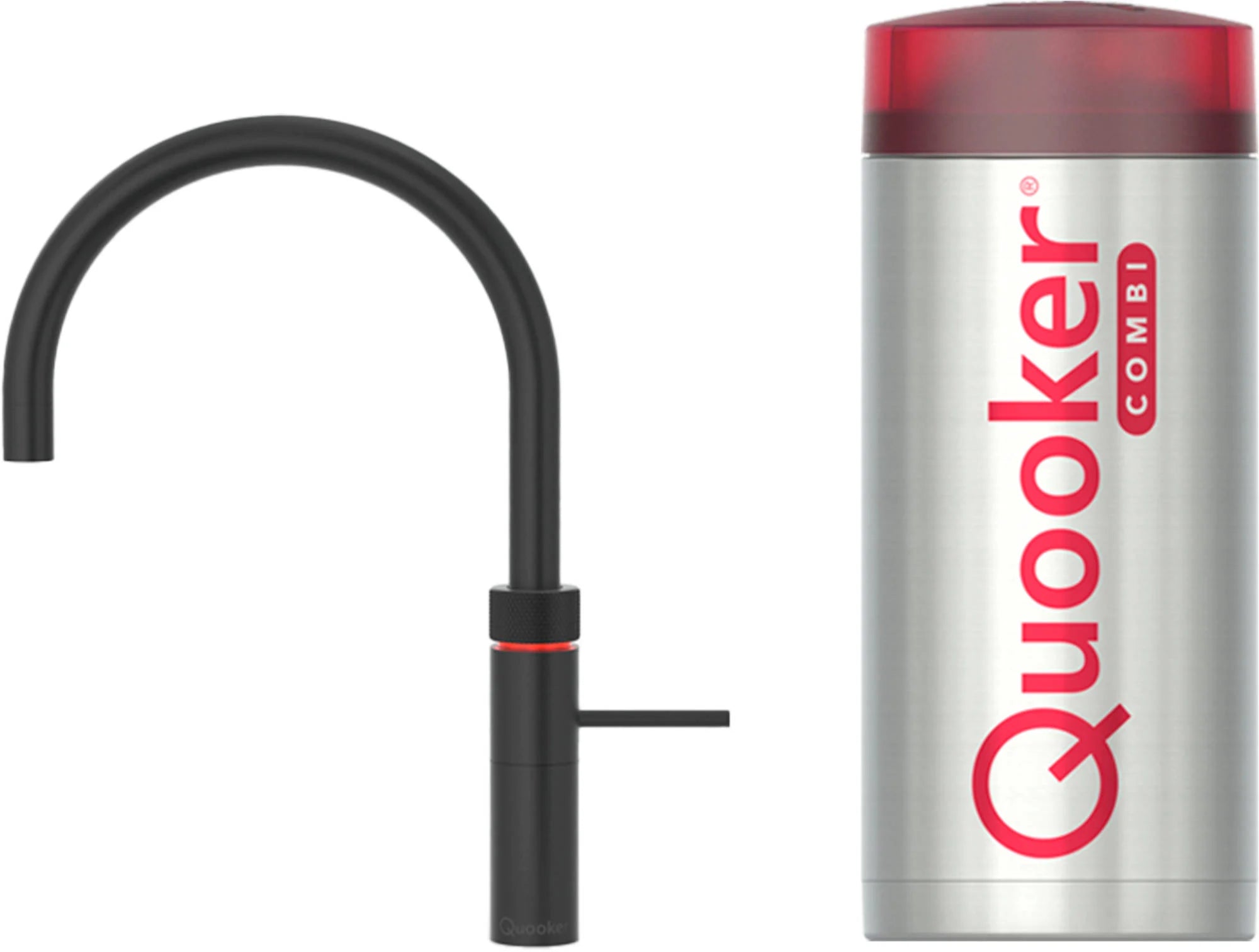 Quooker Fusion rond avec chaudière COMBI Robinet d'eau bouillante 3 en 1 Noir