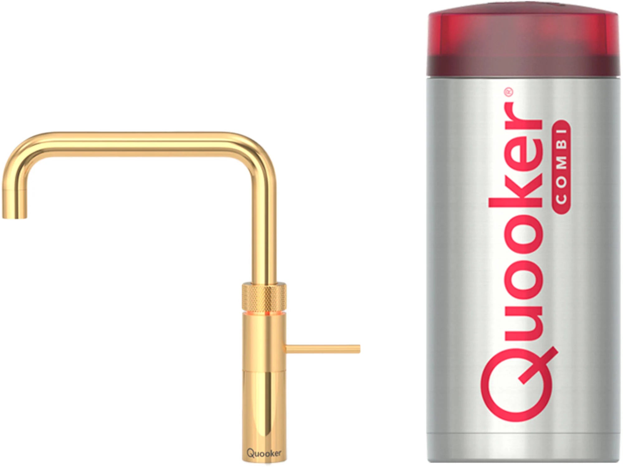 Quooker Fusion quadratisch mit COMBI-Boiler 3-in-1-Kochwasserhahn Gold