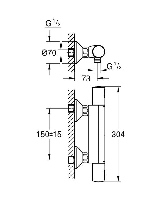 Grohe Precision Start Dusch-Thermostathahn