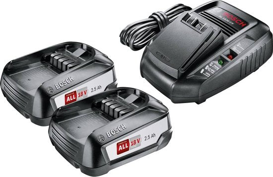 Bosch Kit de démarrage batterie et chargeur 18 V - 2 x 2,5 Ah + AL 1830 CV