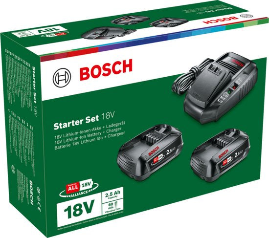 Bosch Kit de démarrage batterie et chargeur 18 V - 2 x 2,5 Ah + AL 1830 CV