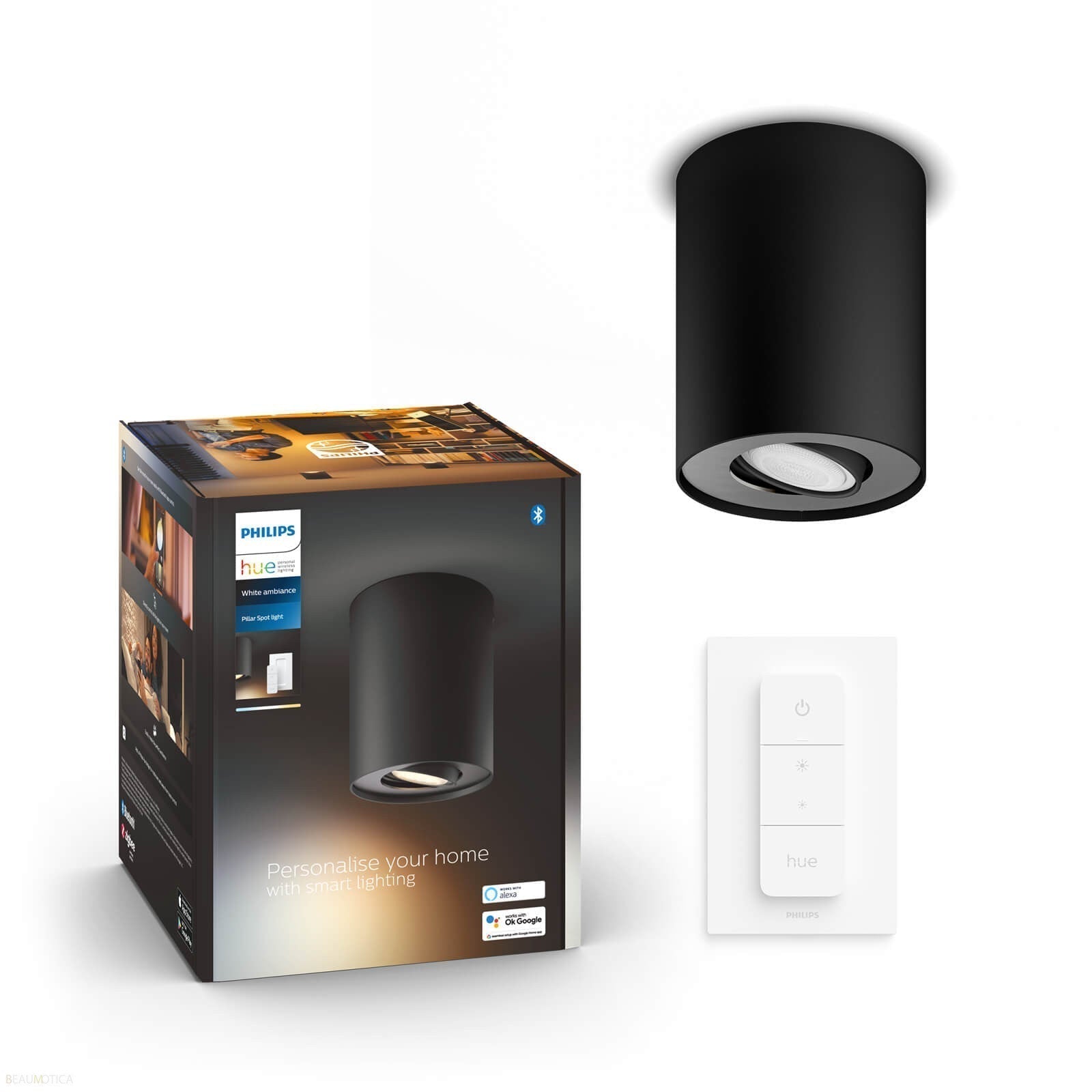 Philips Hue GU10 Pillar Aufbaustrahler Single Schwarz