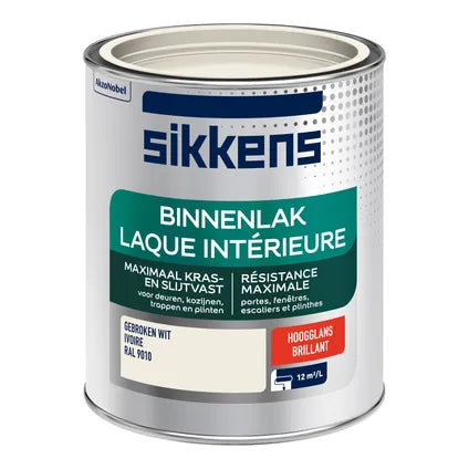 Peinture intérieure Sikkens brillant RAL 9010 blanc cassé 750 ml