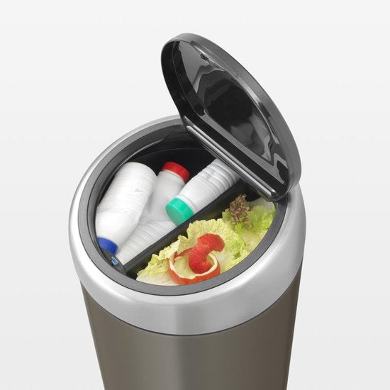 Poubelle de tri des déchets Brabantia Touch Bin - 2 x 20 litres - Platine avec couvercle anti-empreintes digitales