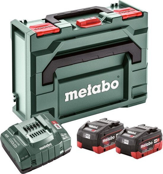 Metabo 685077000 Kit de démarrage batterie LiHD 18V (2x 5,5Ah) + chargeur en Metaloc